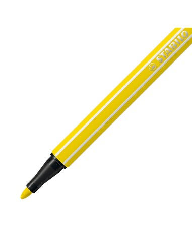  C/10 rotulador stabilo pen 24 amarillo limon nº24 punta 1,0 mm 